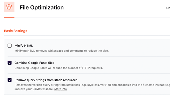 Basic file optimization