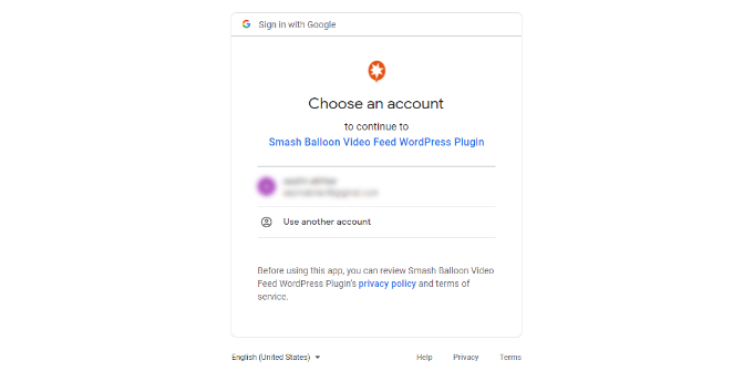 Select Google account