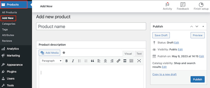 How to add a new product in WooCommerce