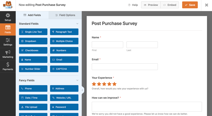 The WPForms Form Editor