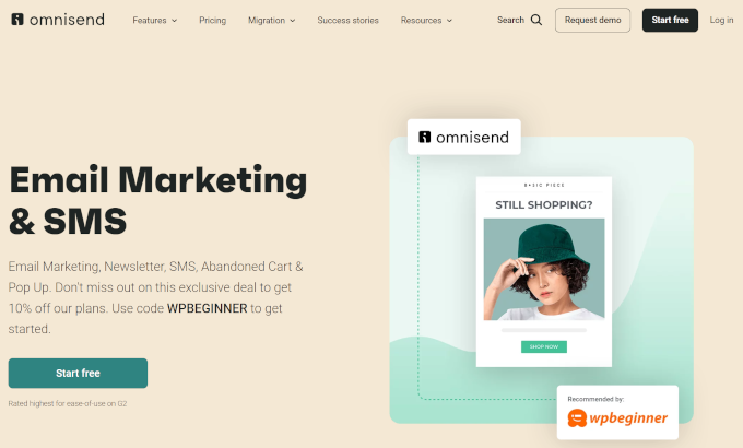 Omnisend Latest Blog landing page